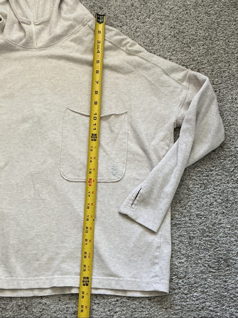 New FP Movement by Free People Hot Shot Hooded Layer Long Sleeve ~ Oatmeal - Picture 5 of 8